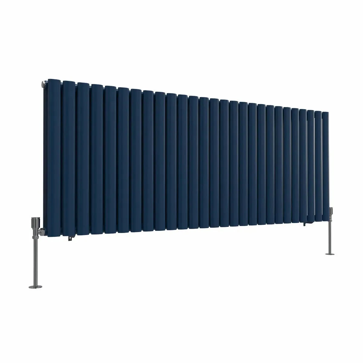 Cuneo - Modern horizontal oval tube radiator sapphire blue