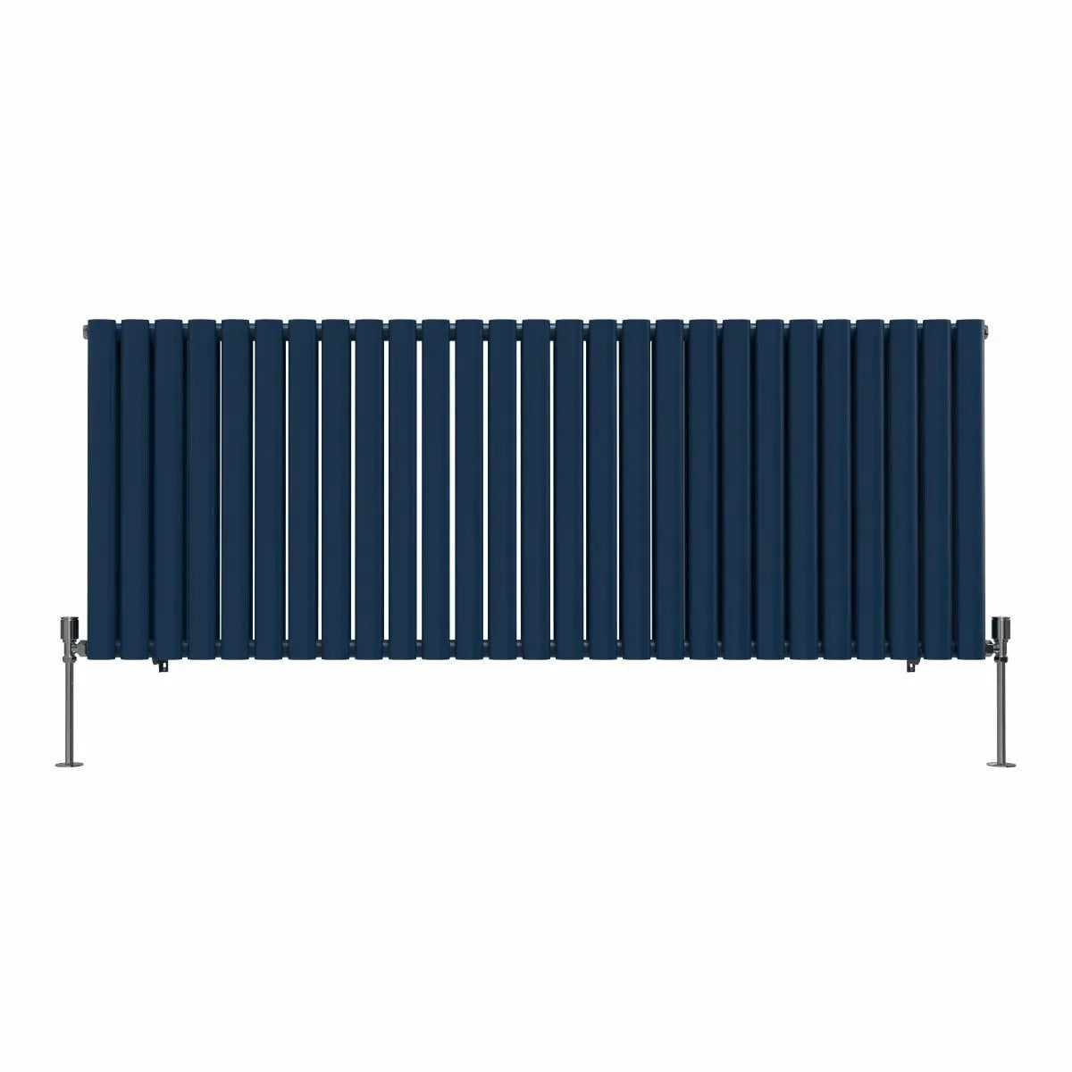 Cuneo - Modern horizontal oval tube radiator sapphire blue