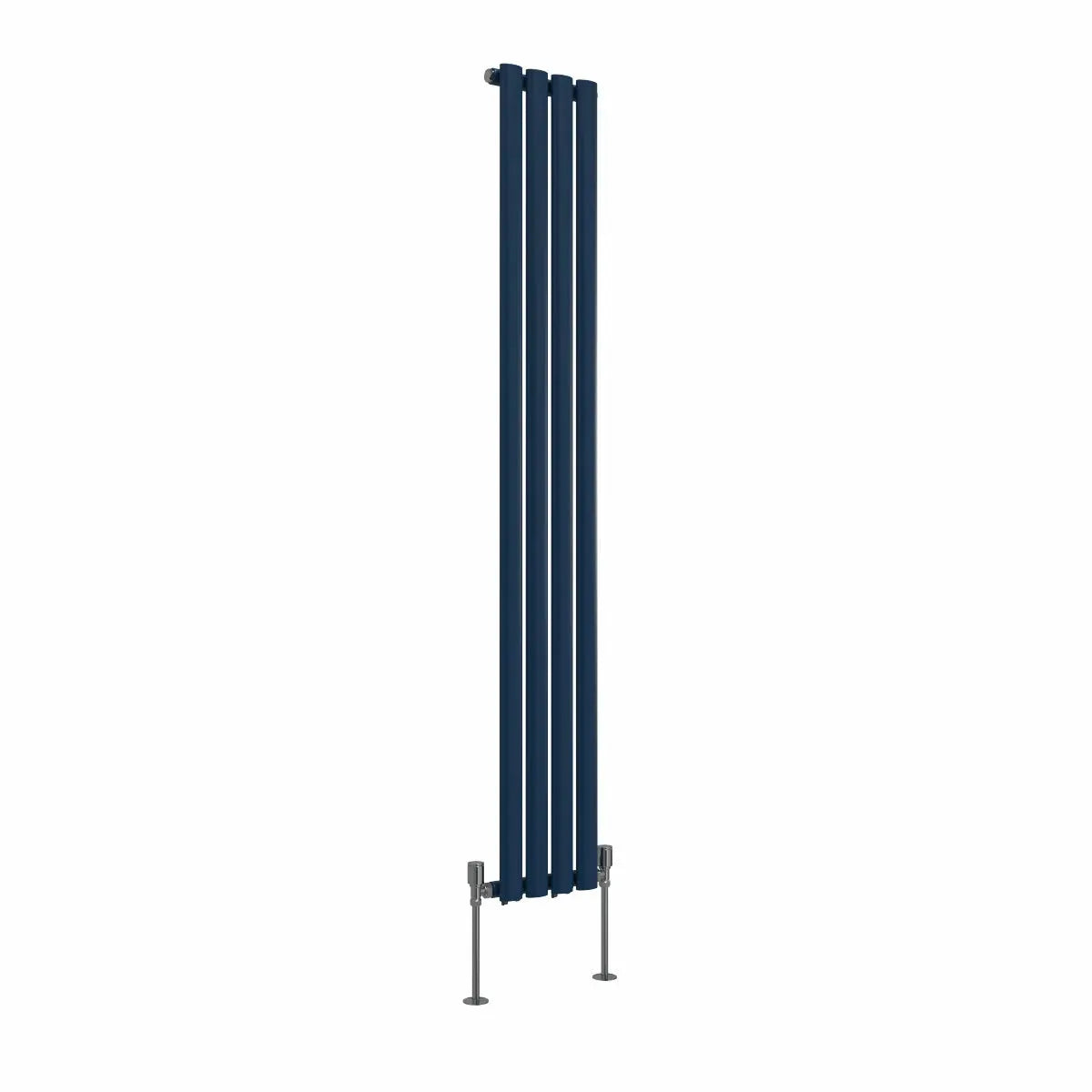 Cuneo - Modern vertical oval tube radiator sapphire blue