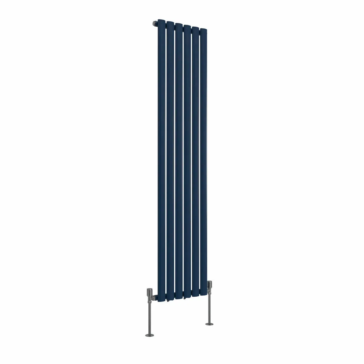 Cuneo - Modern vertical oval tube radiator sapphire blue