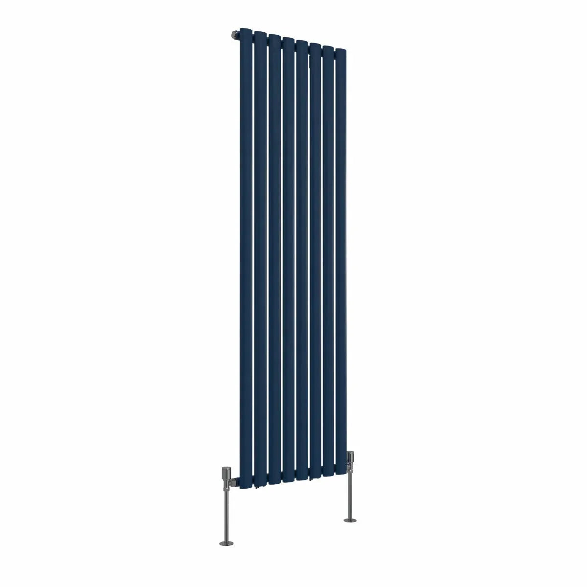 Cuneo - Modern vertical oval tube radiator sapphire blue