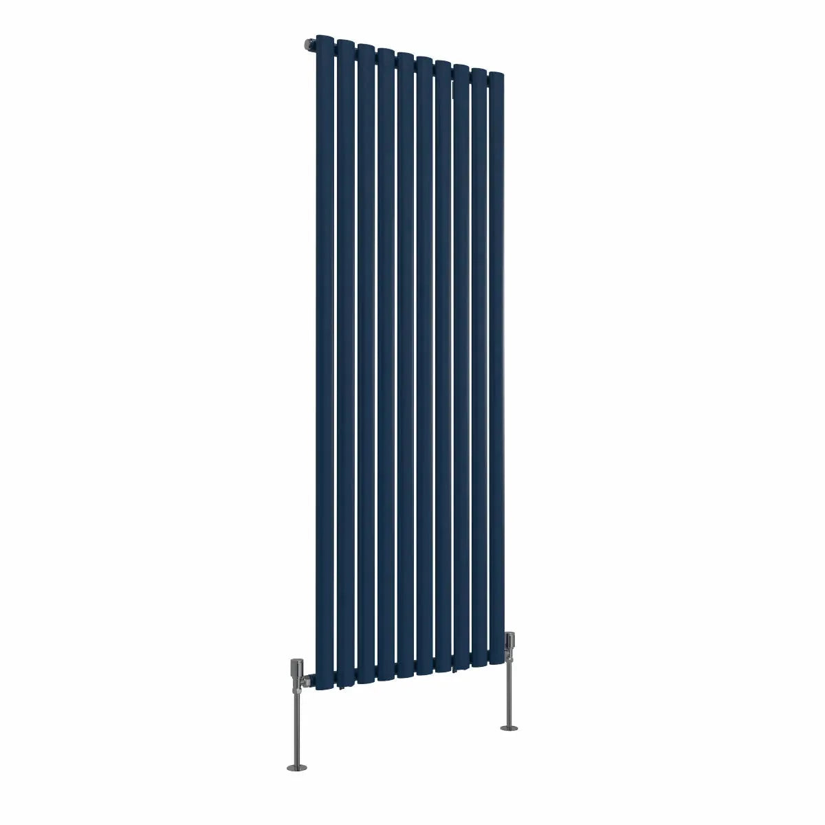 Cuneo - Modern vertical oval tube radiator sapphire blue