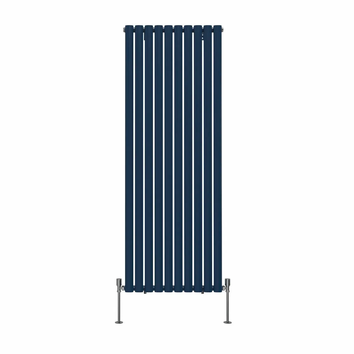 Cuneo - Modern vertical oval tube radiator sapphire blue