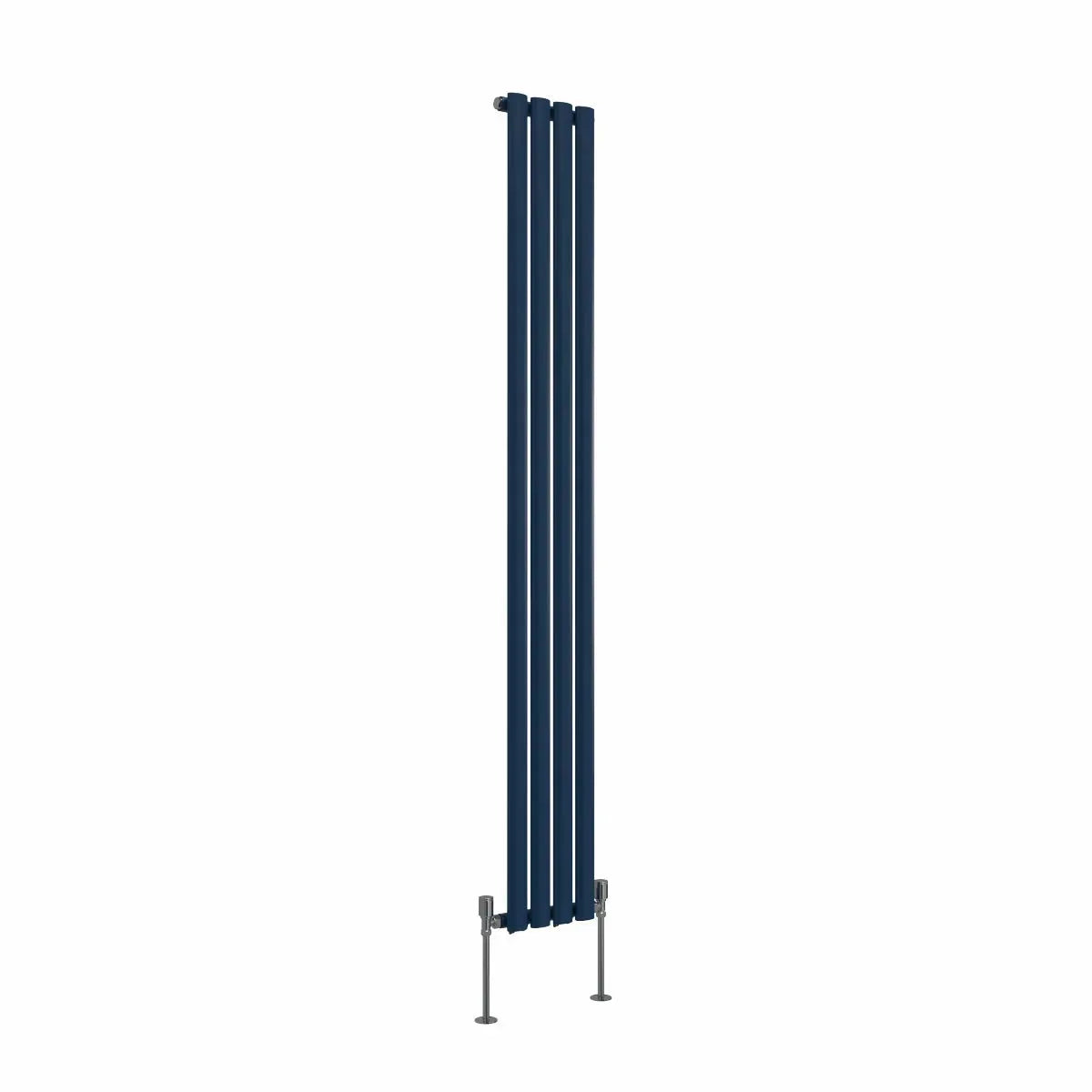 Cuneo - Modern vertical oval tube radiator sapphire blue