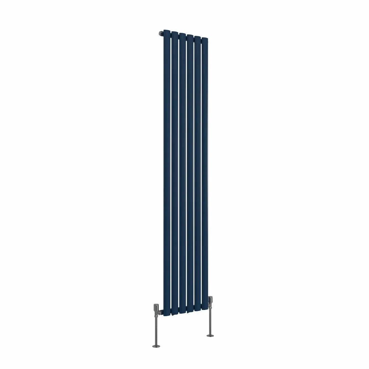 Cuneo - Modern vertical oval tube radiator sapphire blue