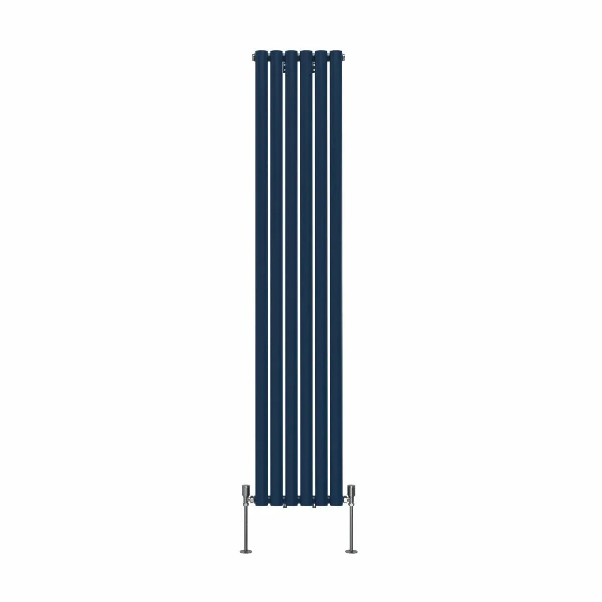 Cuneo - Modern vertical oval tube radiator sapphire blue