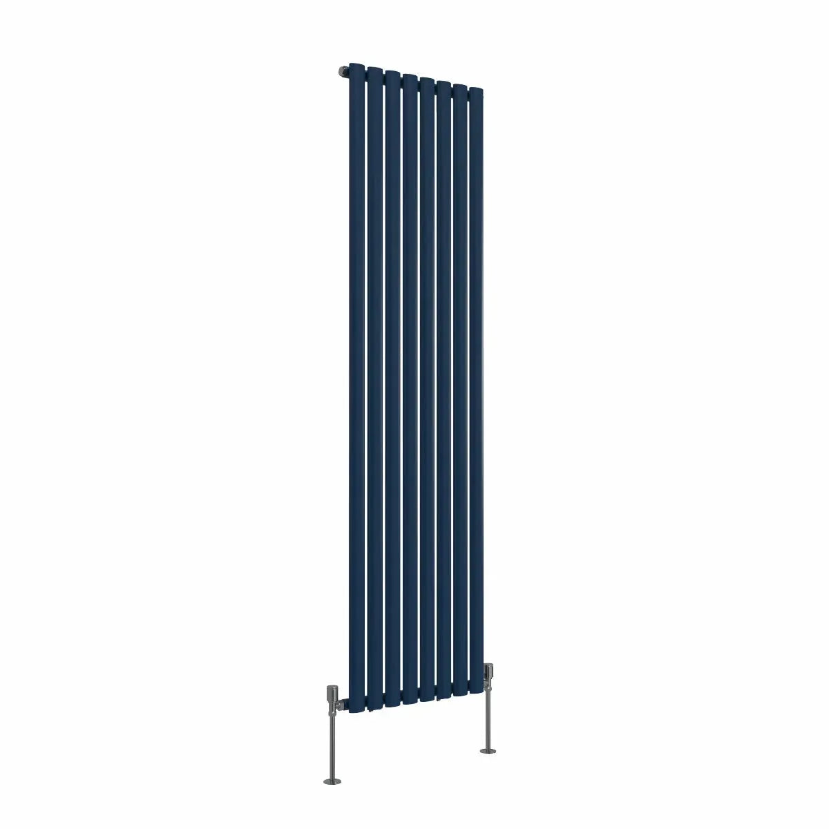 Cuneo - Modern vertical oval tube radiator sapphire blue