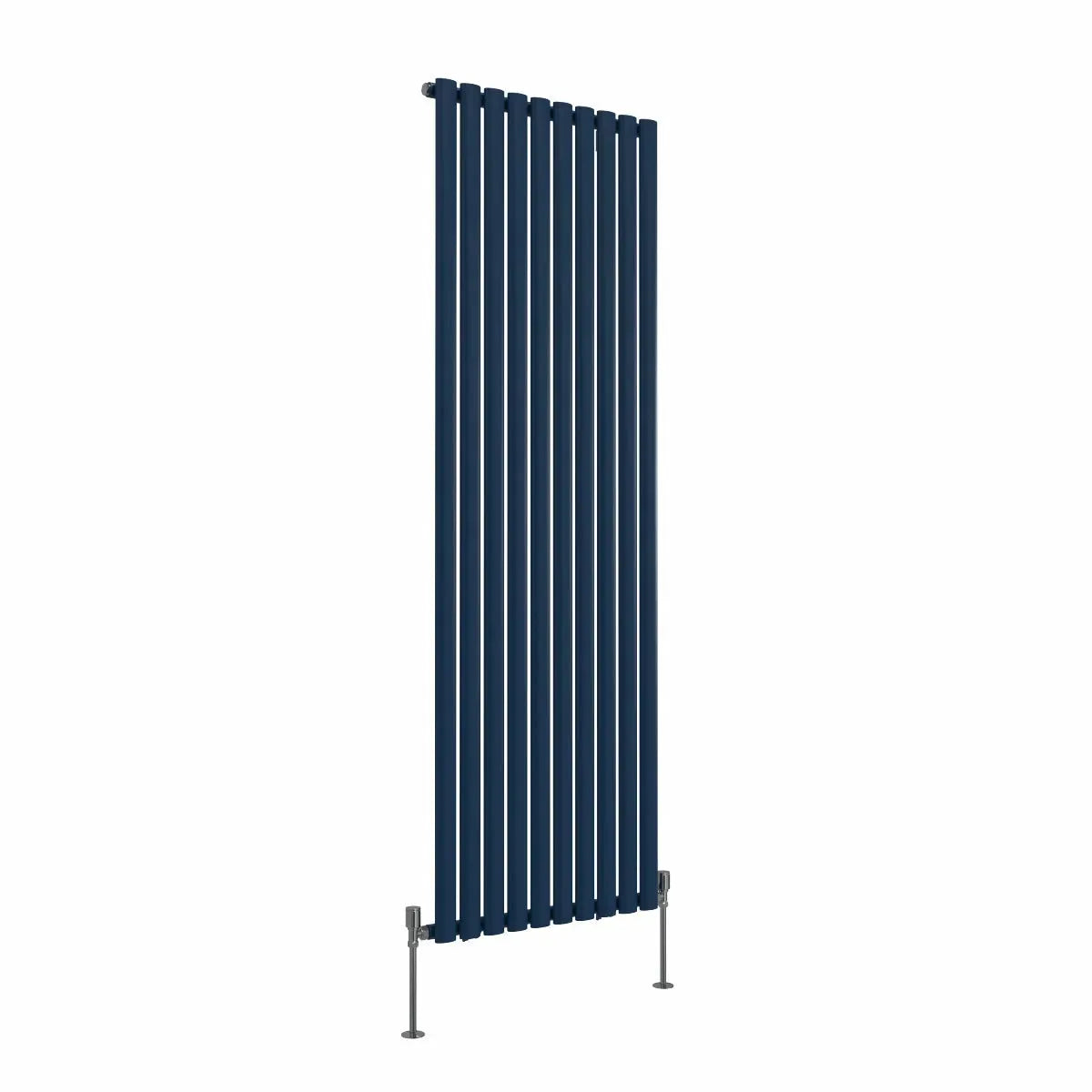 Cuneo - Modern vertical oval tube radiator sapphire blue