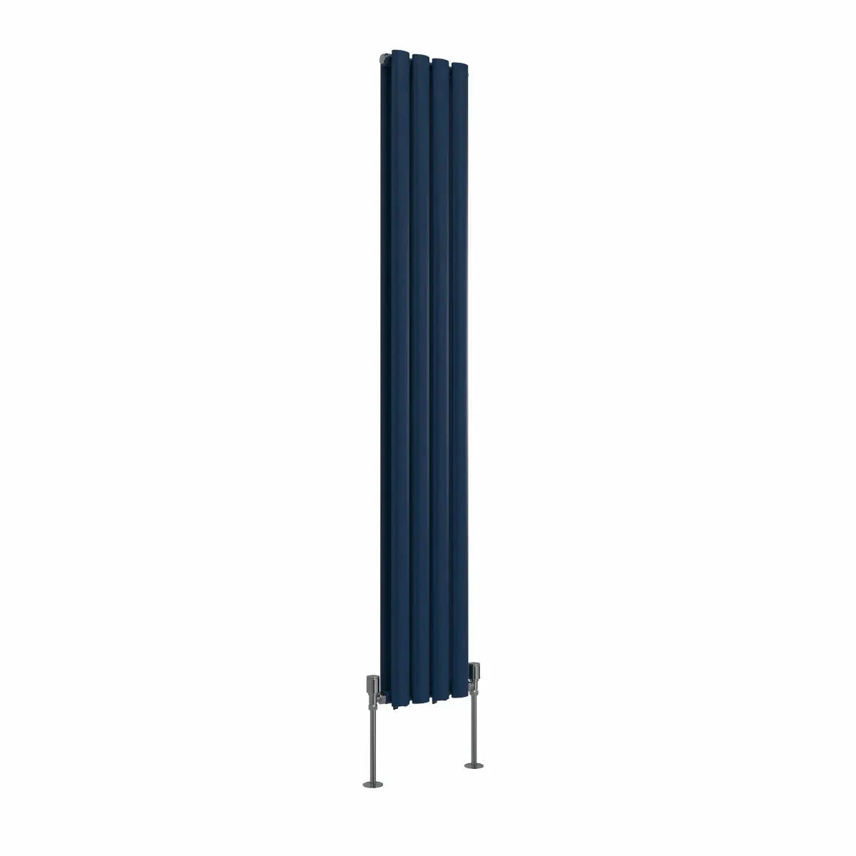 Cuneo - Modern vertical oval tube radiator sapphire blue