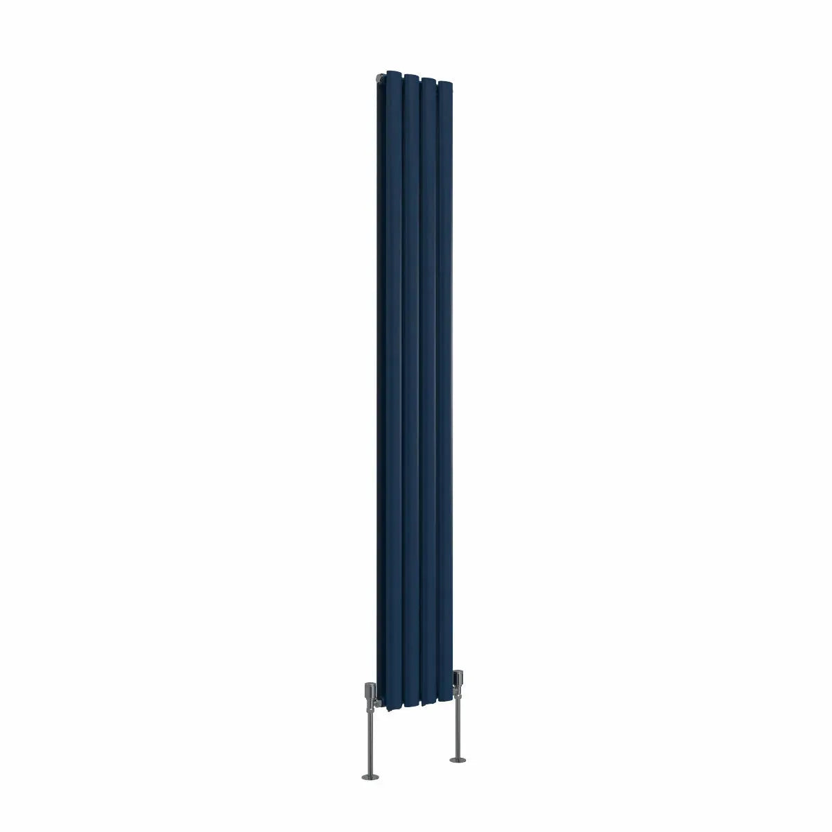 Cuneo - Modern vertical oval tube radiator sapphire blue