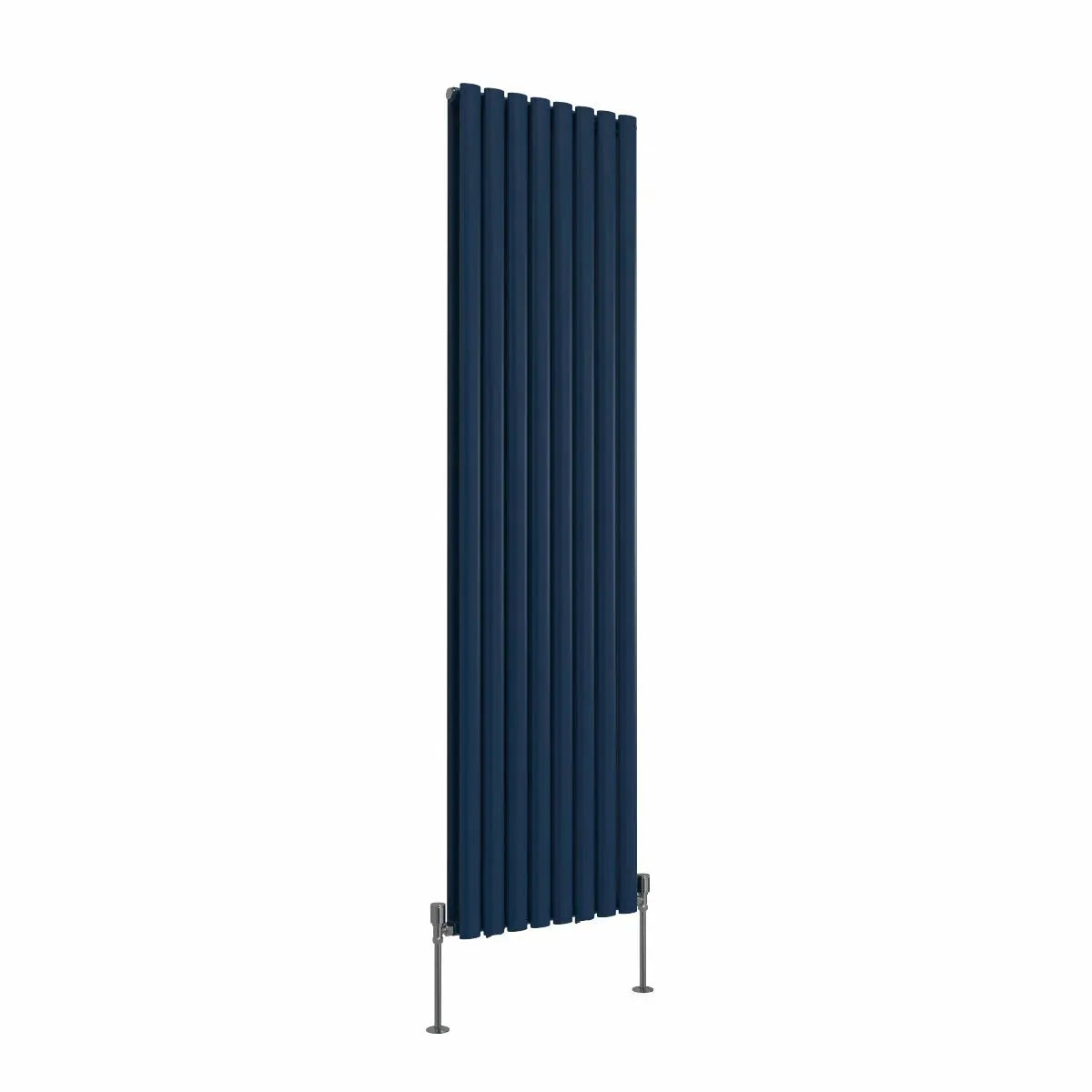 Cuneo - Modern vertical oval tube radiator sapphire blue