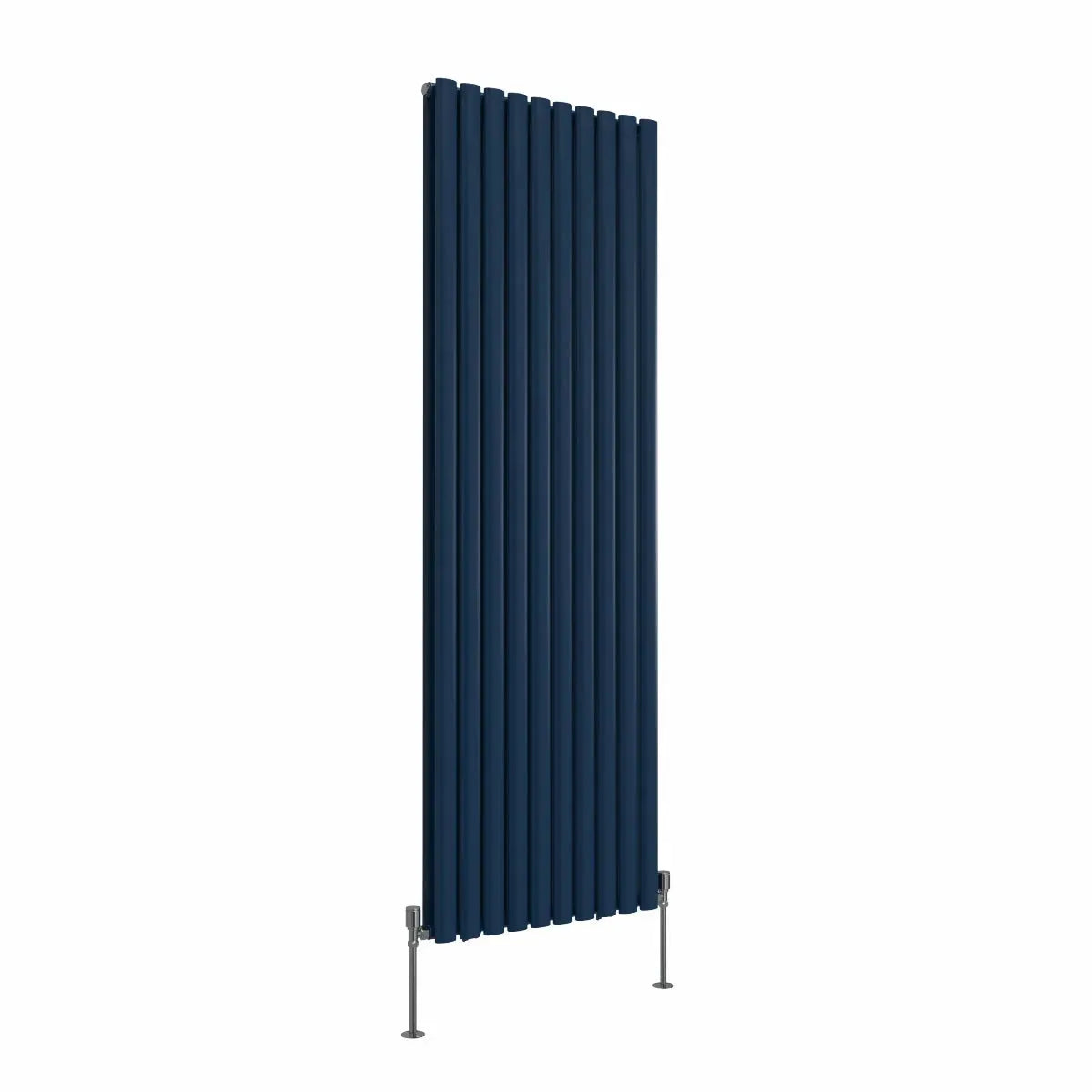 Cuneo - Modern vertical oval tube radiator sapphire blue