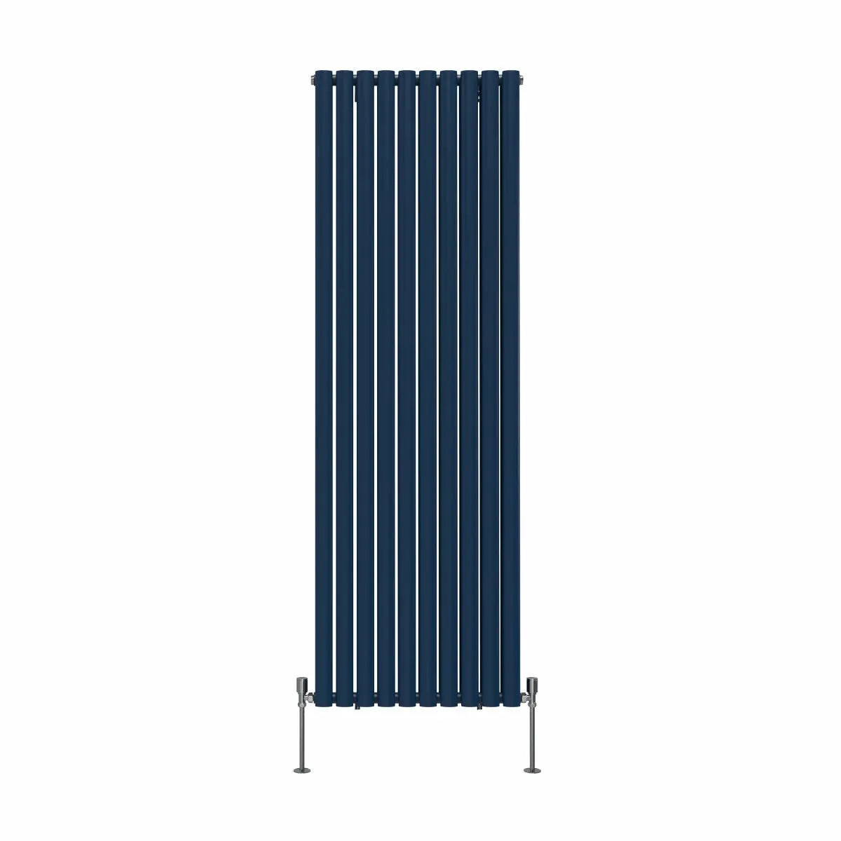 Cuneo - Modern vertical oval tube radiator sapphire blue