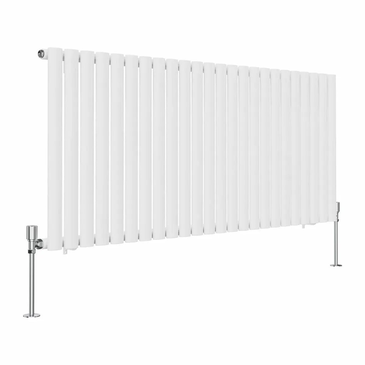 Cuneo - Modern horizontal oval tube radiator white