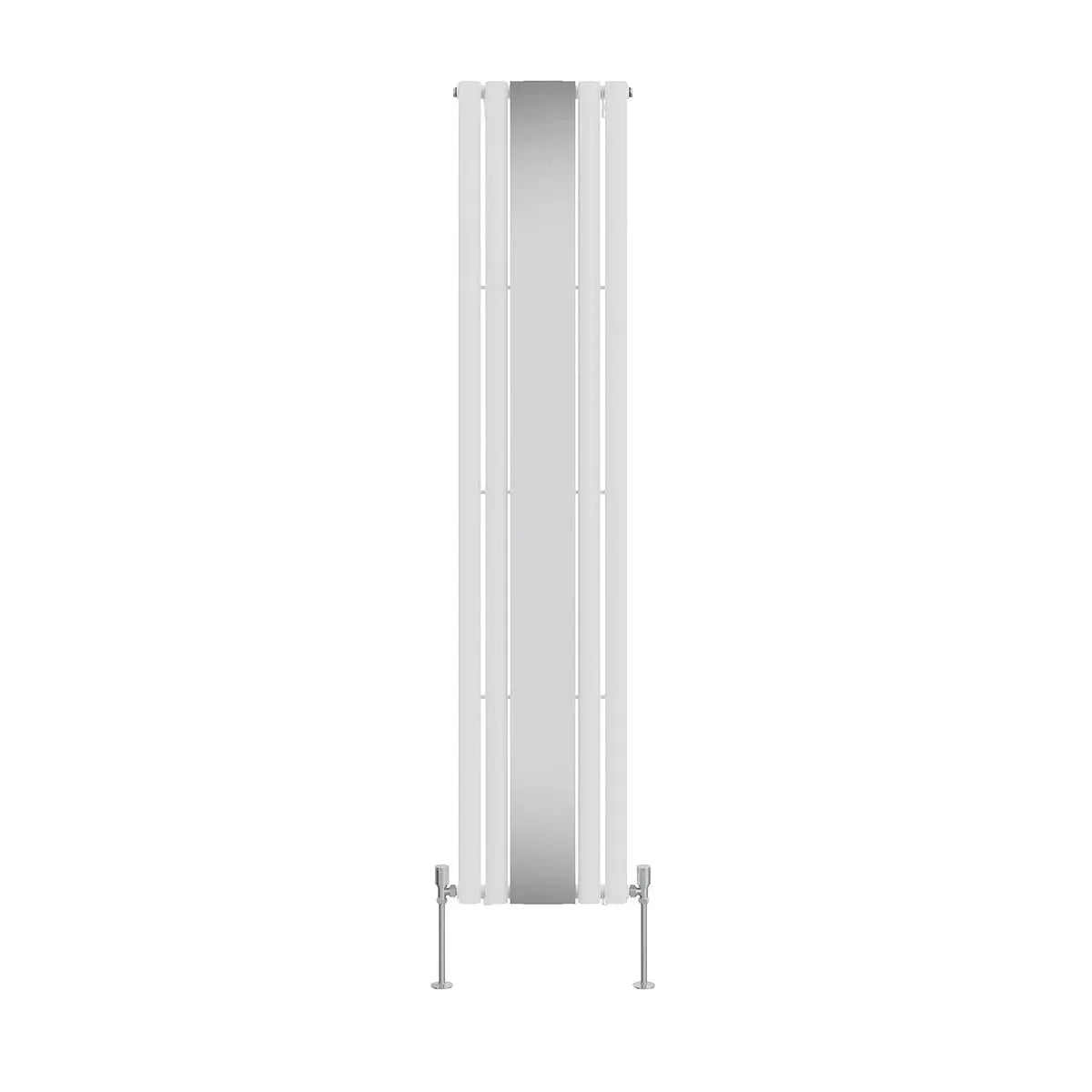 Cuneo - Modern vertical oval tube mirror radiator white