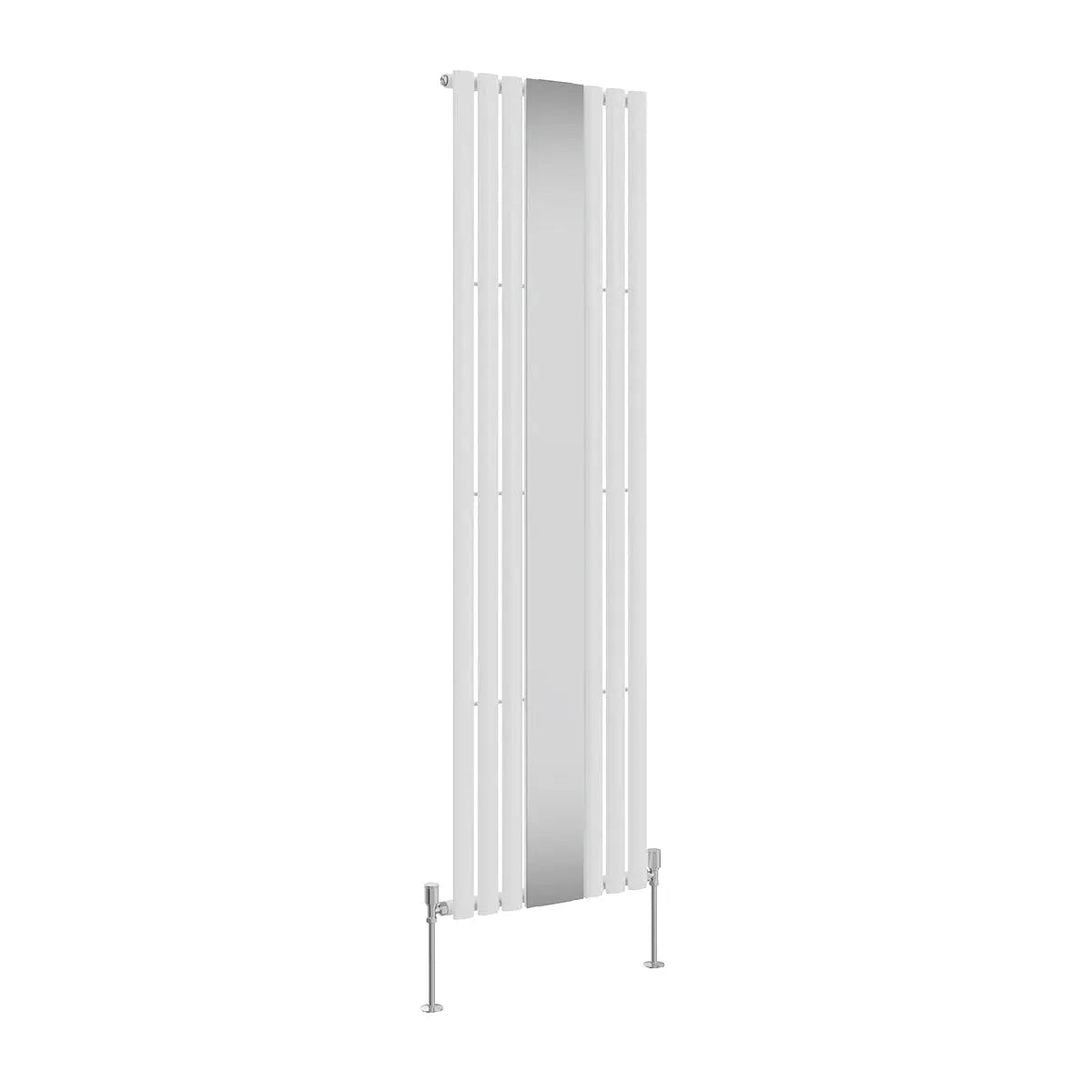 Cuneo - Modern vertical oval tube mirror radiator white