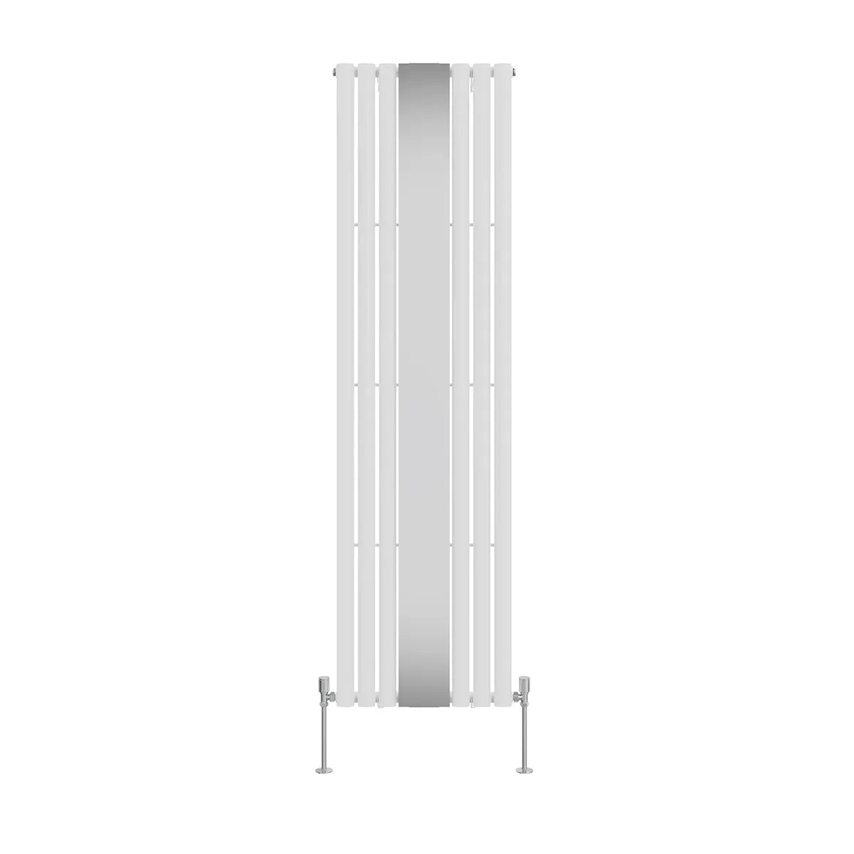 Cuneo - Modern vertical oval tube mirror radiator white