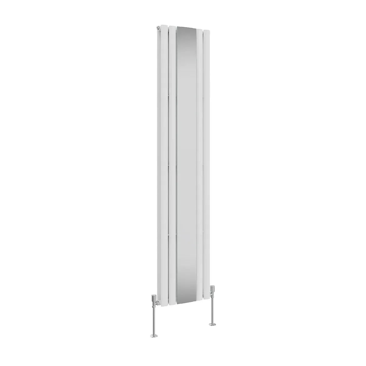 Cuneo - Modern vertical oval tube mirror radiator white