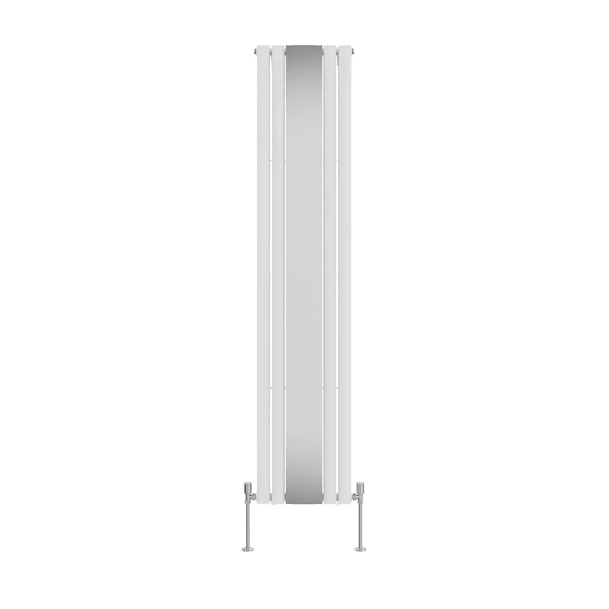 Cuneo - Modern vertical oval tube mirror radiator white