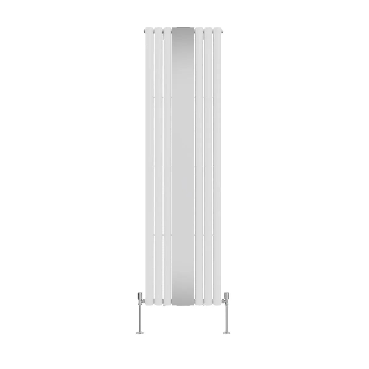 Cuneo - Modern vertical oval tube mirror radiator white