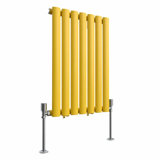 Cuneo - Modern horizontal oval tube radiator zinc yellow