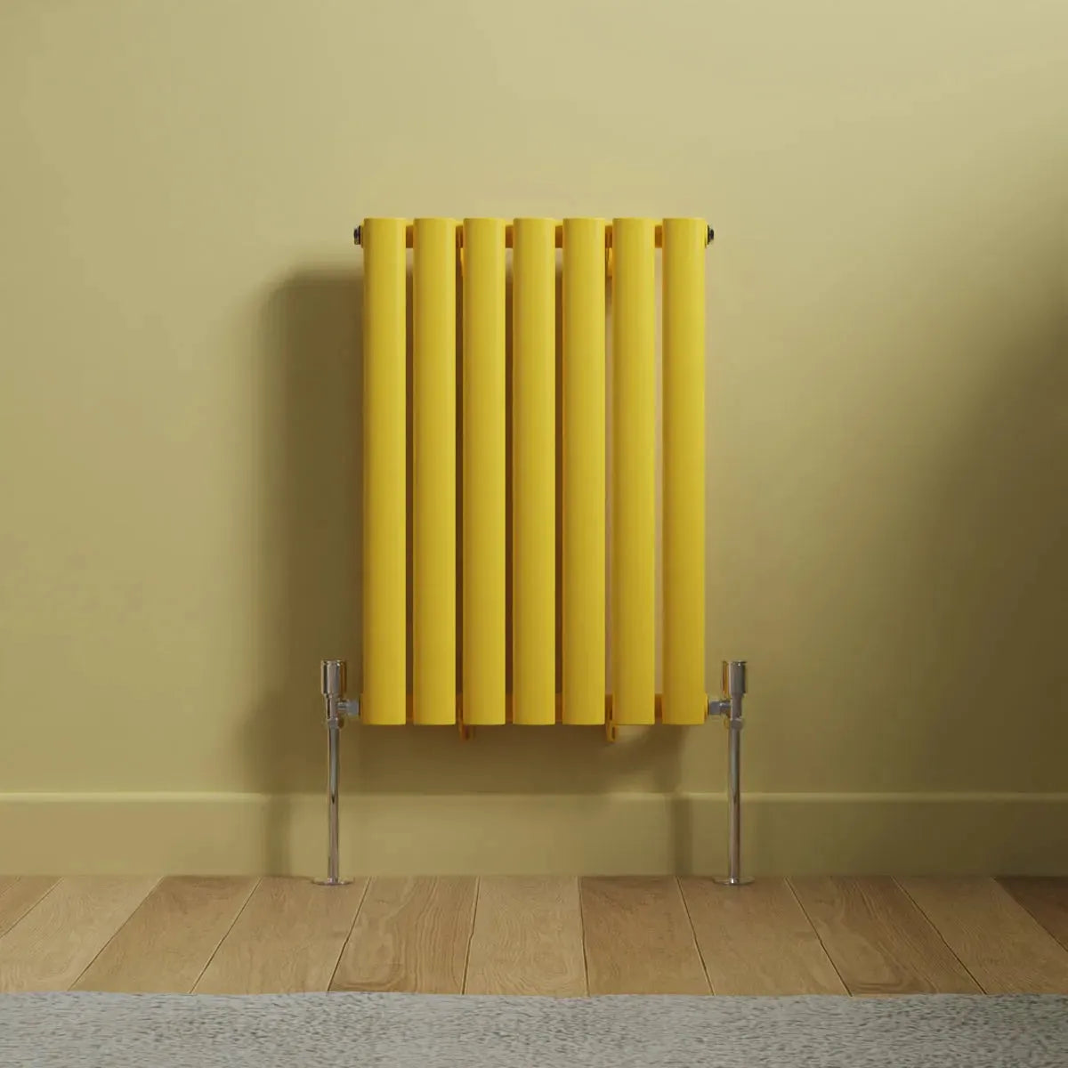 Cuneo - Modern horizontal oval tube radiator zinc yellow