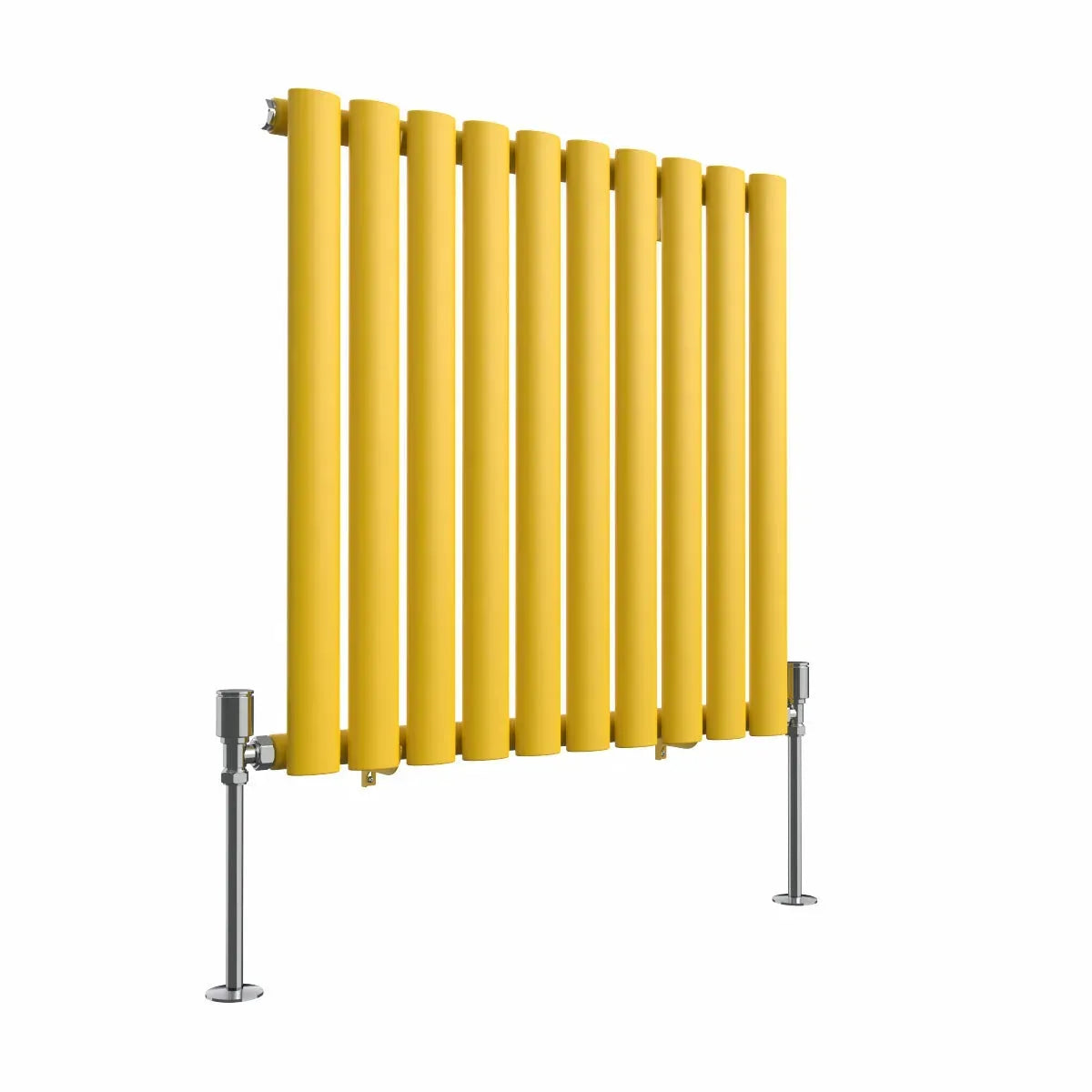 Cuneo - Modern horizontal oval tube radiator zinc yellow