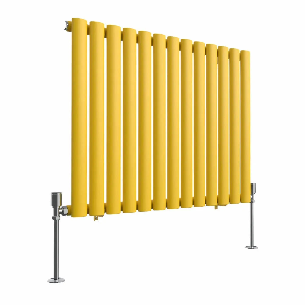 Cuneo - Modern horizontal oval tube radiator zinc yellow