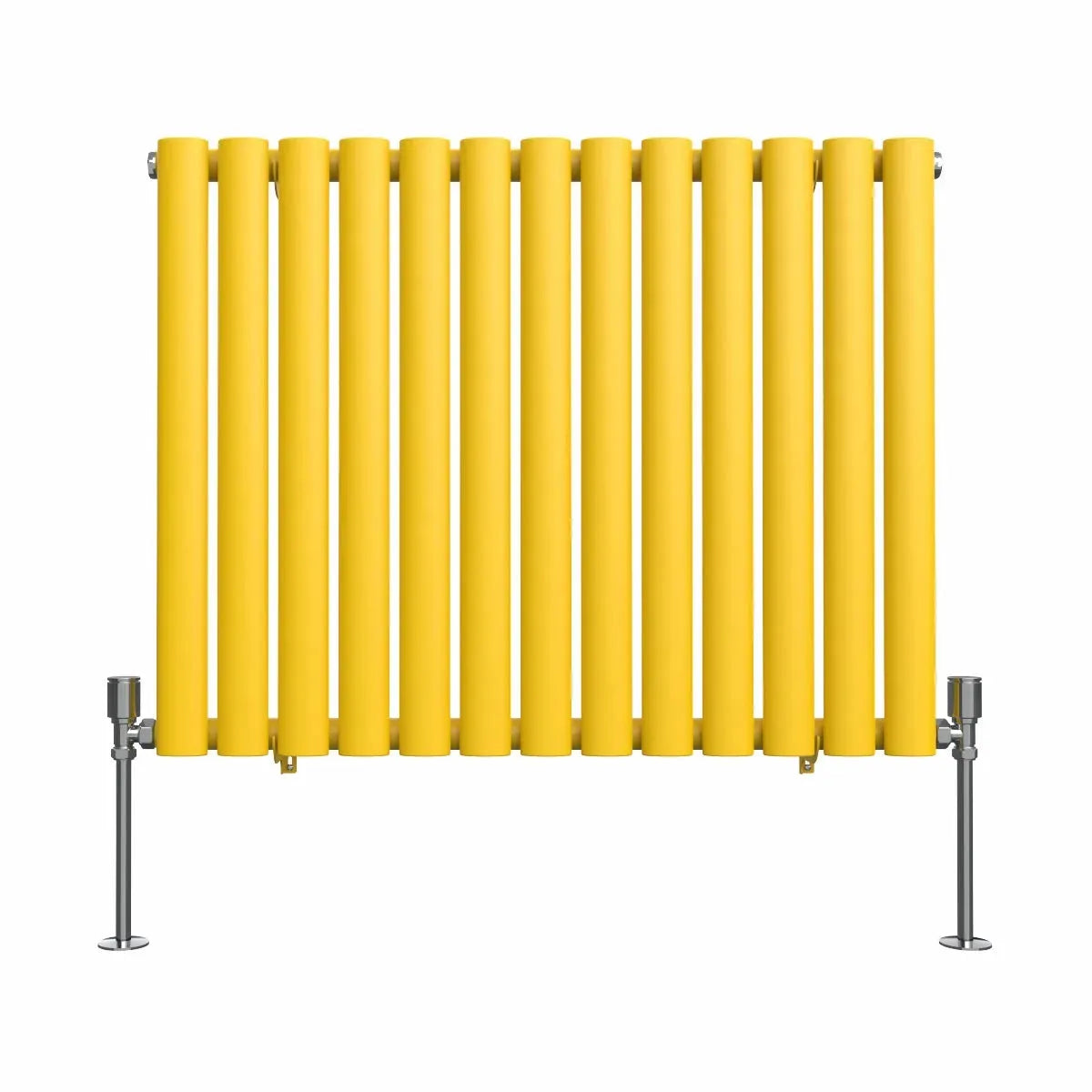 Cuneo - Modern horizontal oval tube radiator zinc yellow