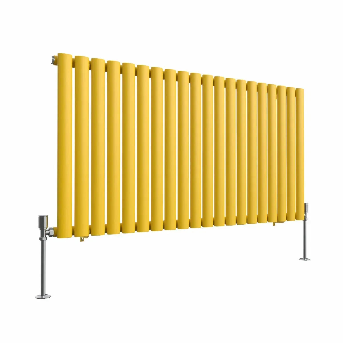 Cuneo - Modern horizontal oval tube radiator zinc yellow