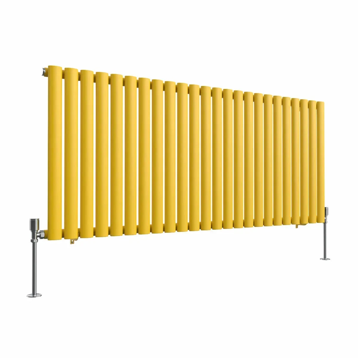 Cuneo - Modern horizontal oval tube radiator zinc yellow