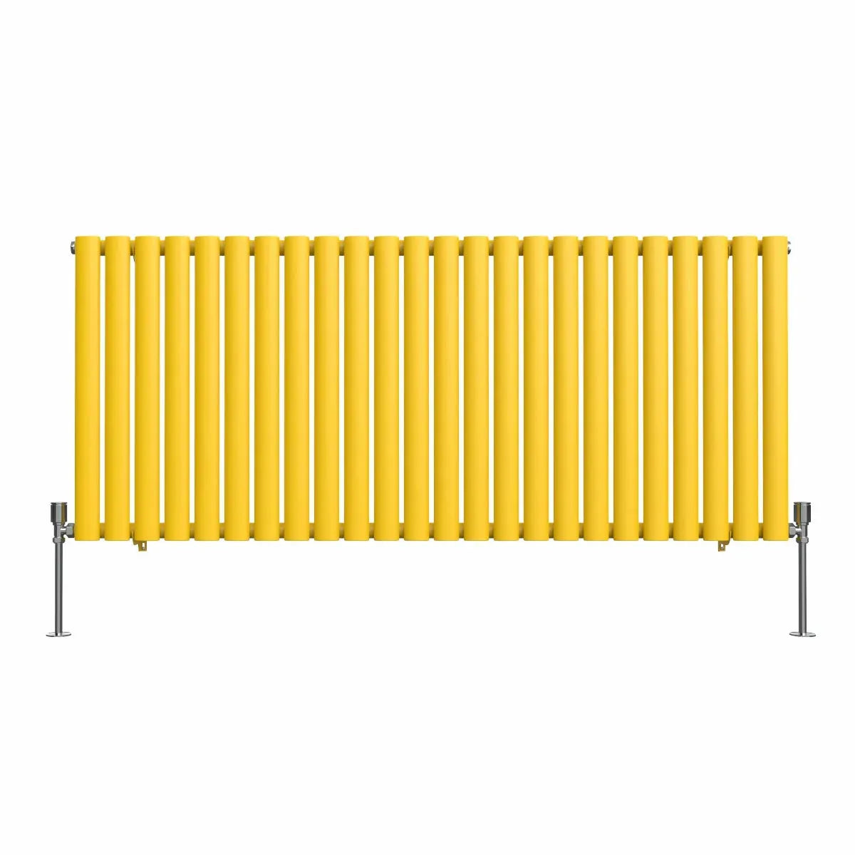 Cuneo - Modern horizontal oval tube radiator zinc yellow