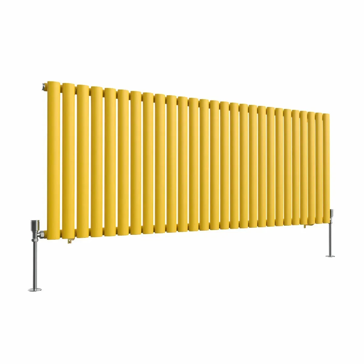 Cuneo - Modern horizontal oval tube radiator zinc yellow