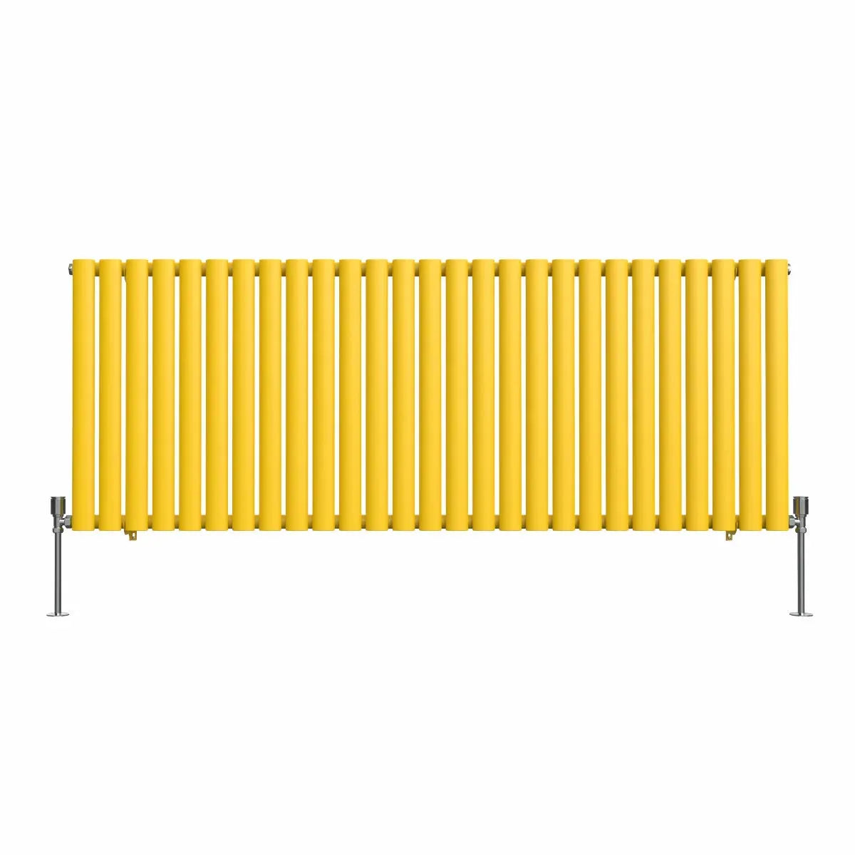 Cuneo - Modern horizontal oval tube radiator zinc yellow