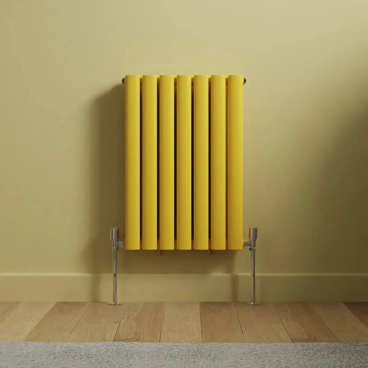 Cuneo - Modern horizontal oval tube radiator zinc yellow