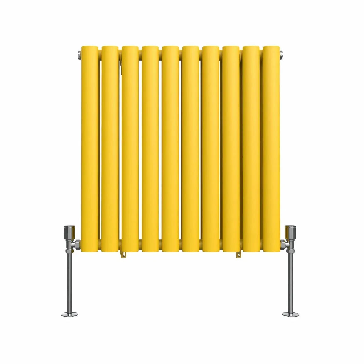 Cuneo - Modern horizontal oval tube radiator zinc yellow