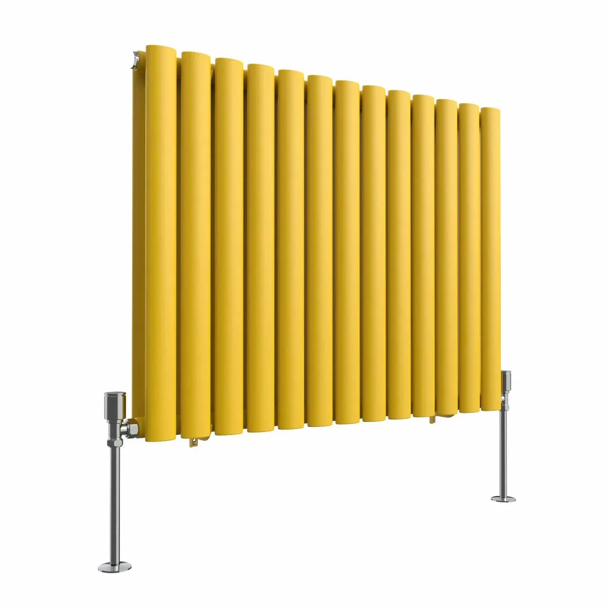 Cuneo - Modern horizontal oval tube radiator zinc yellow