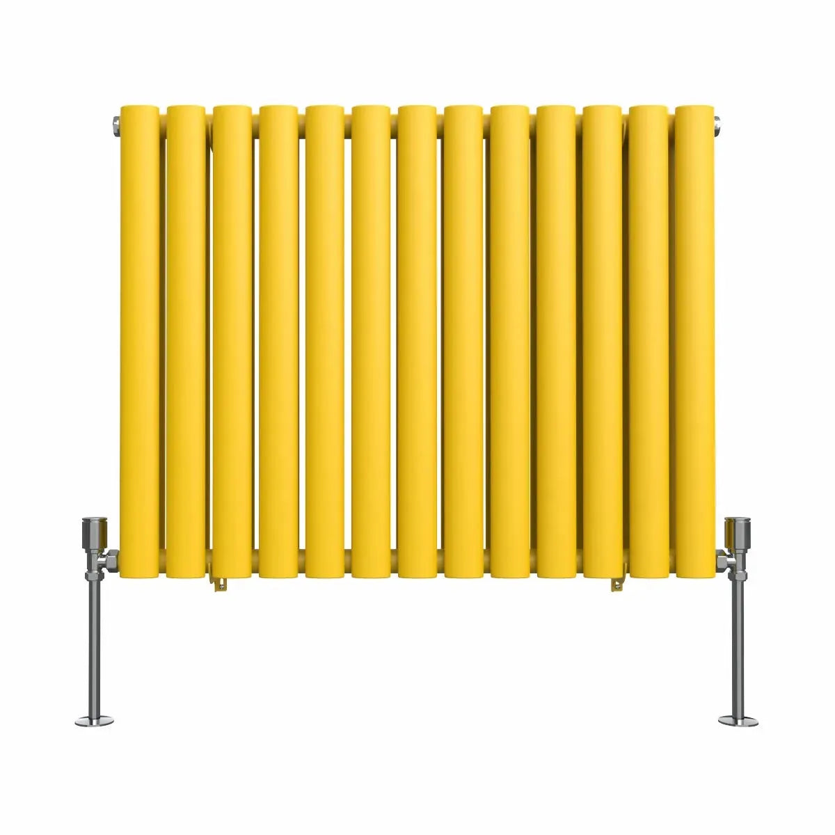 Cuneo - Modern horizontal oval tube radiator zinc yellow