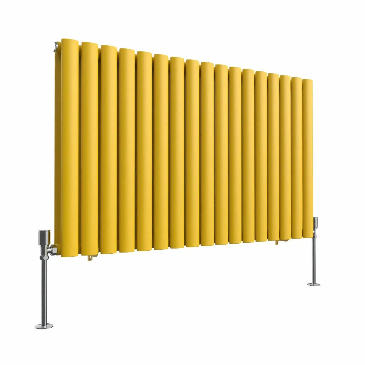 Cuneo - Modern horizontal oval tube radiator zinc yellow