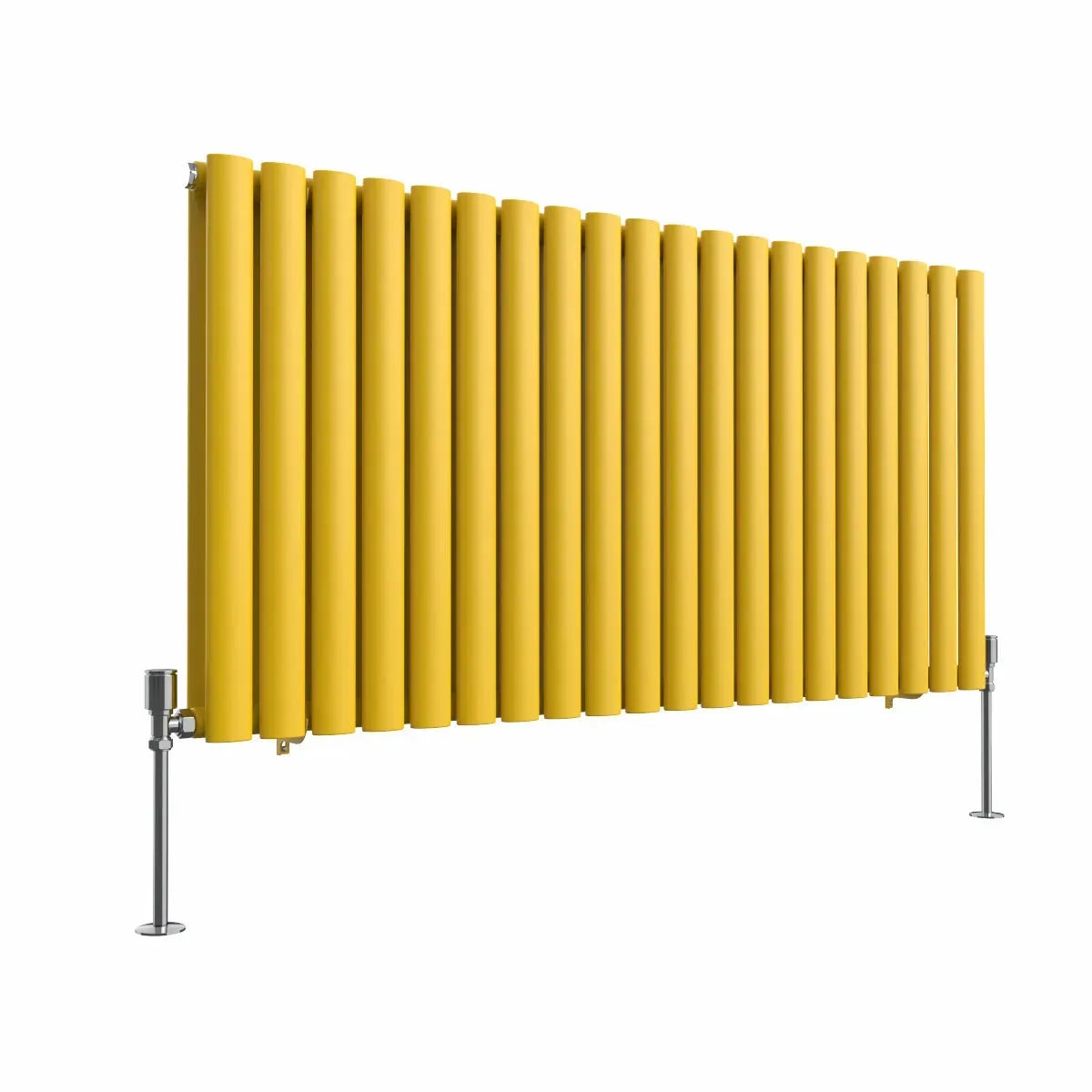 Cuneo - Modern horizontal oval tube radiator zinc yellow