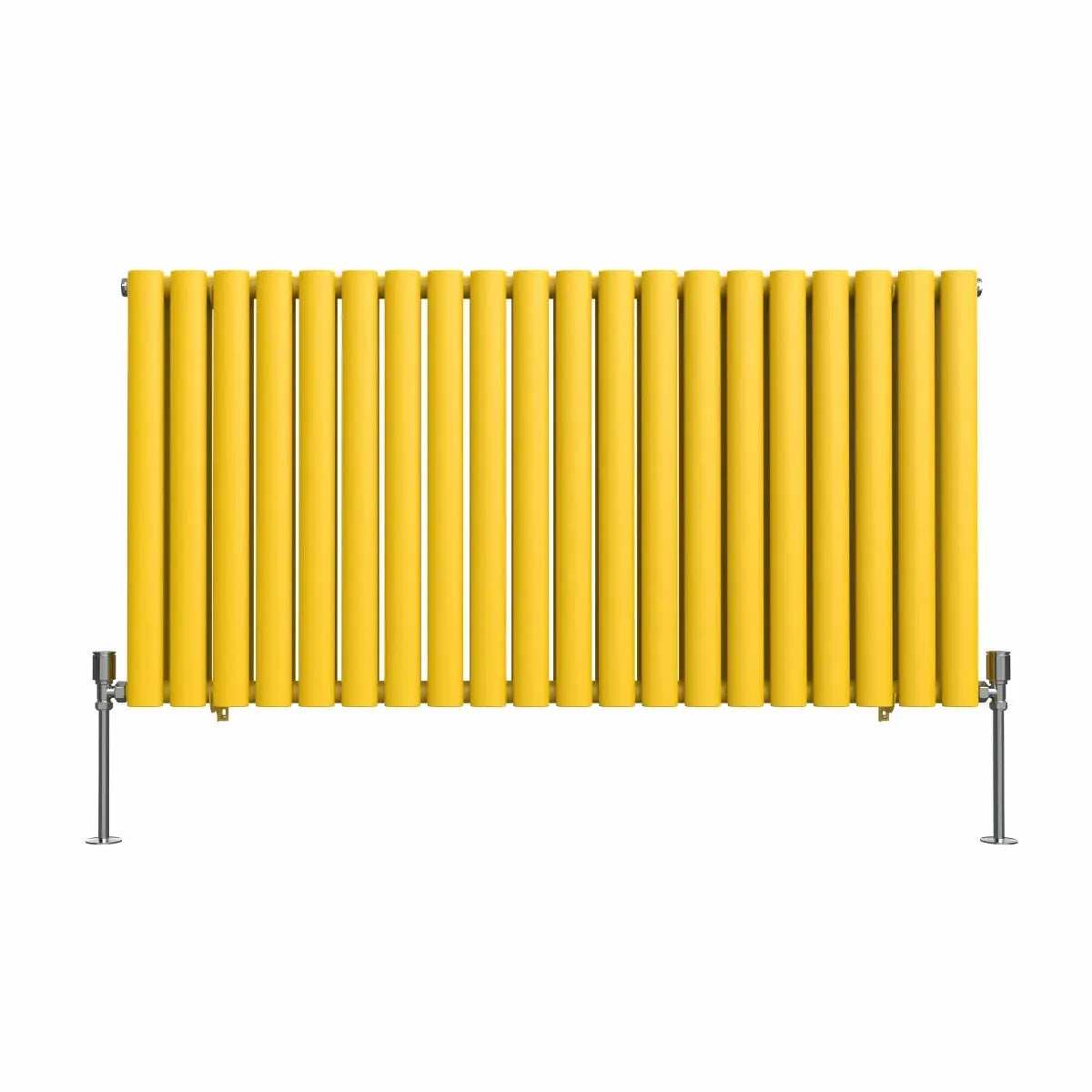 Cuneo - Modern horizontal oval tube radiator zinc yellow