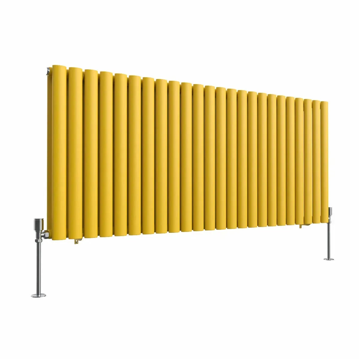 Cuneo - Modern horizontal oval tube radiator zinc yellow