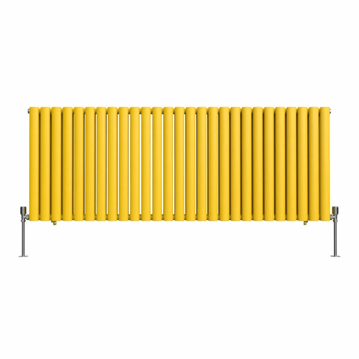 Cuneo - Modern horizontal oval tube radiator zinc yellow