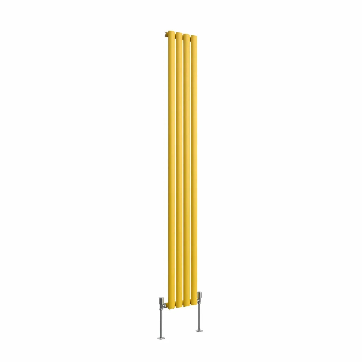 Cuneo - Modern vertical oval tube radiator zinc yellow