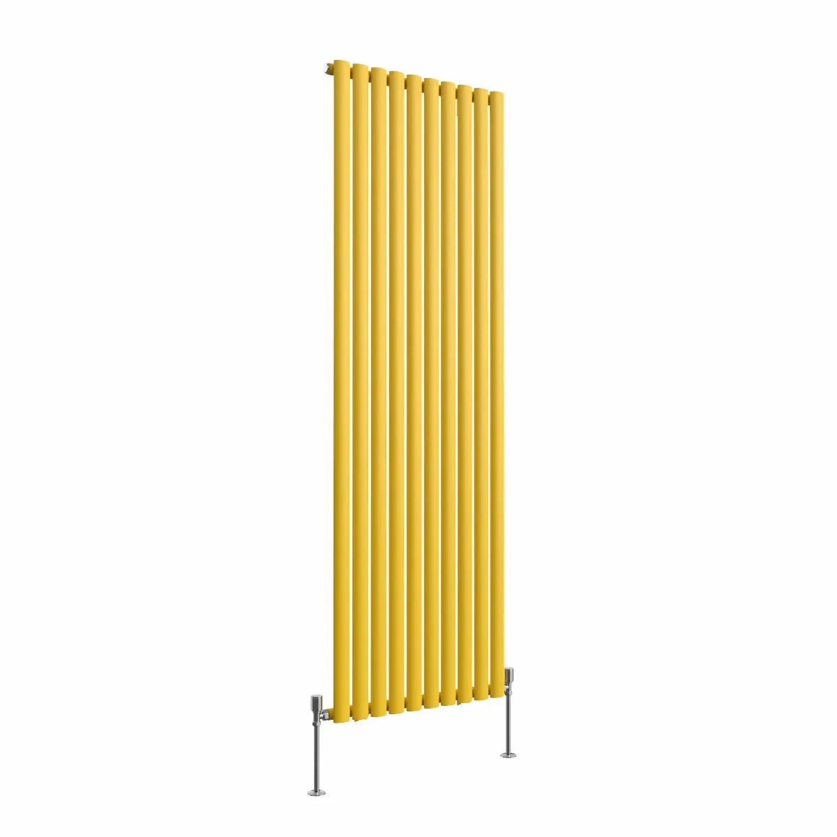 Cuneo - Modern vertical oval tube radiator zinc yellow