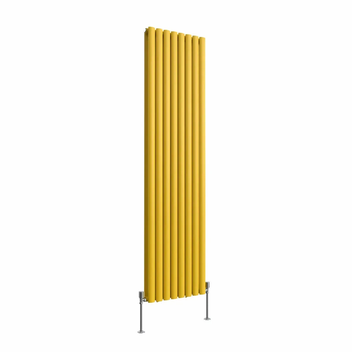 Cuneo - Modern vertical oval tube radiator zinc yellow