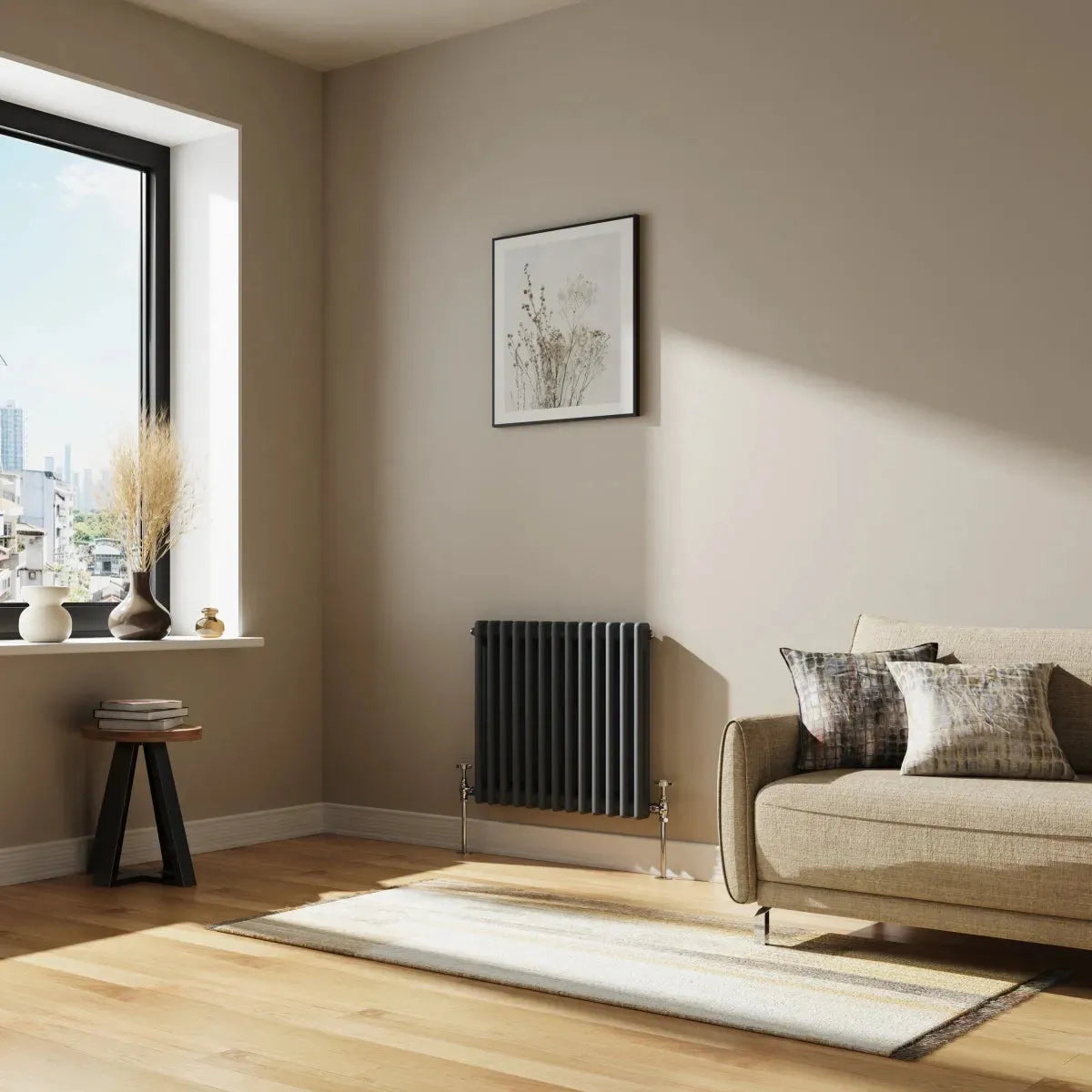 Ferentino - Traditional horizontal column radiator anthracite