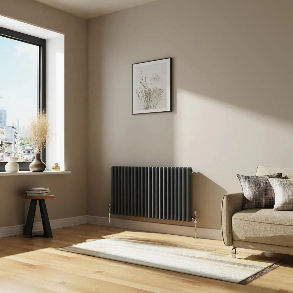 Ferentino - Traditional horizontal column radiator anthracite