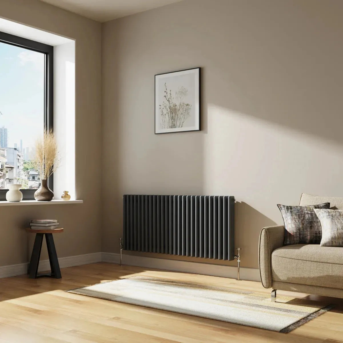 Ferentino - Traditional horizontal column radiator anthracite