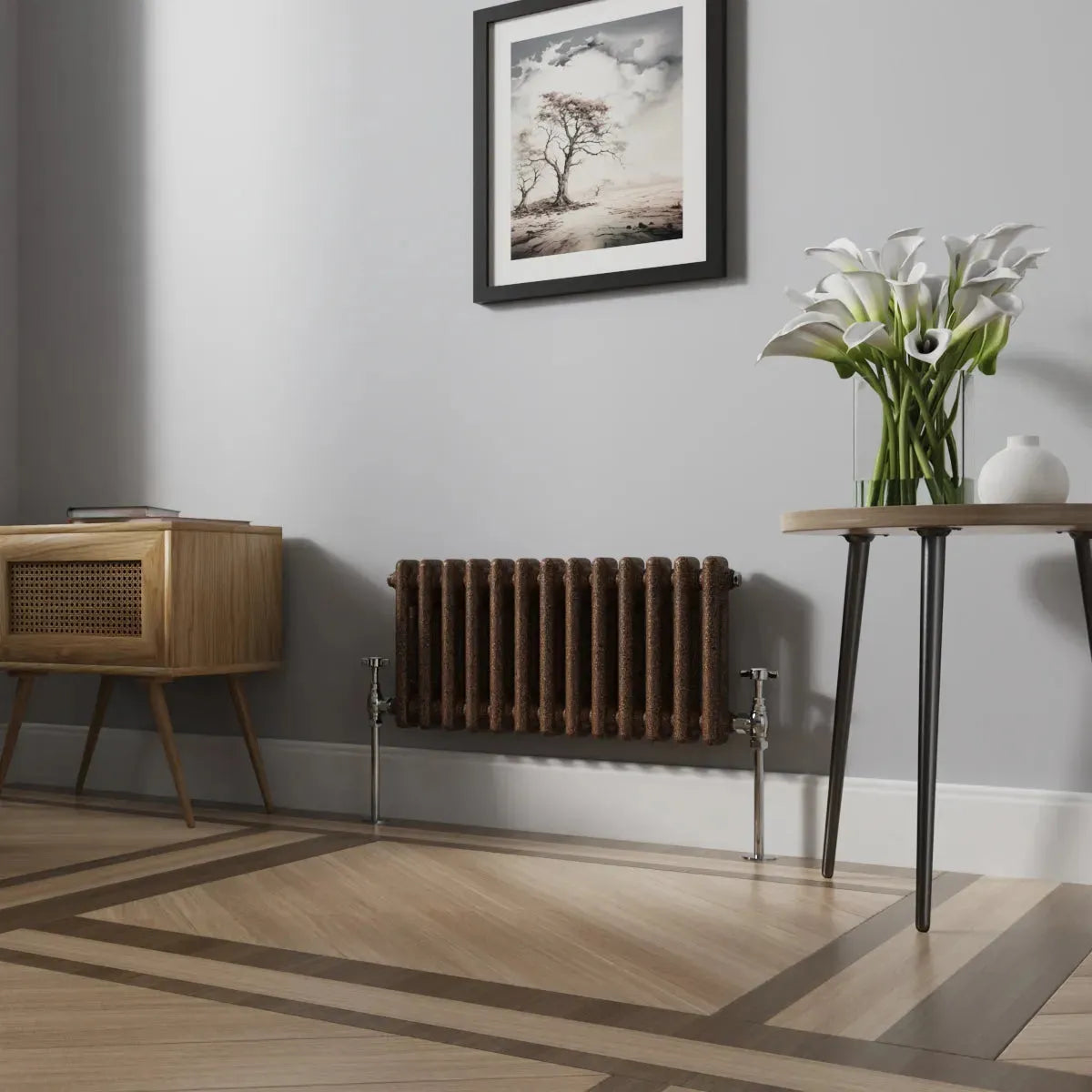 Ferentino - Traditional horizontal column radiator blackened copper